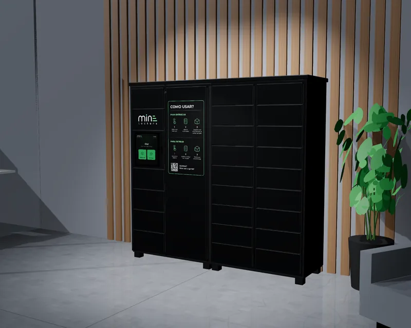 MINE Locker preto instalado: empresas